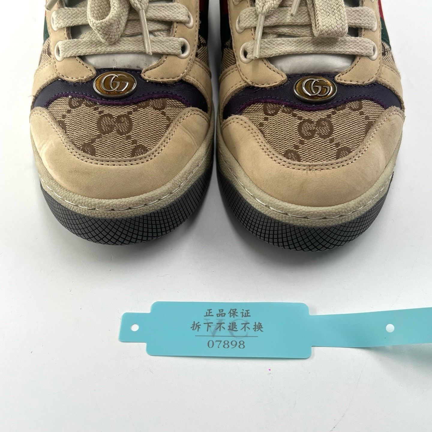 Gucci Gucci GG Enamel Ebony Purple Tail Sneakers Size US 4.5 / IT 34.5 - 9 Thumbnail