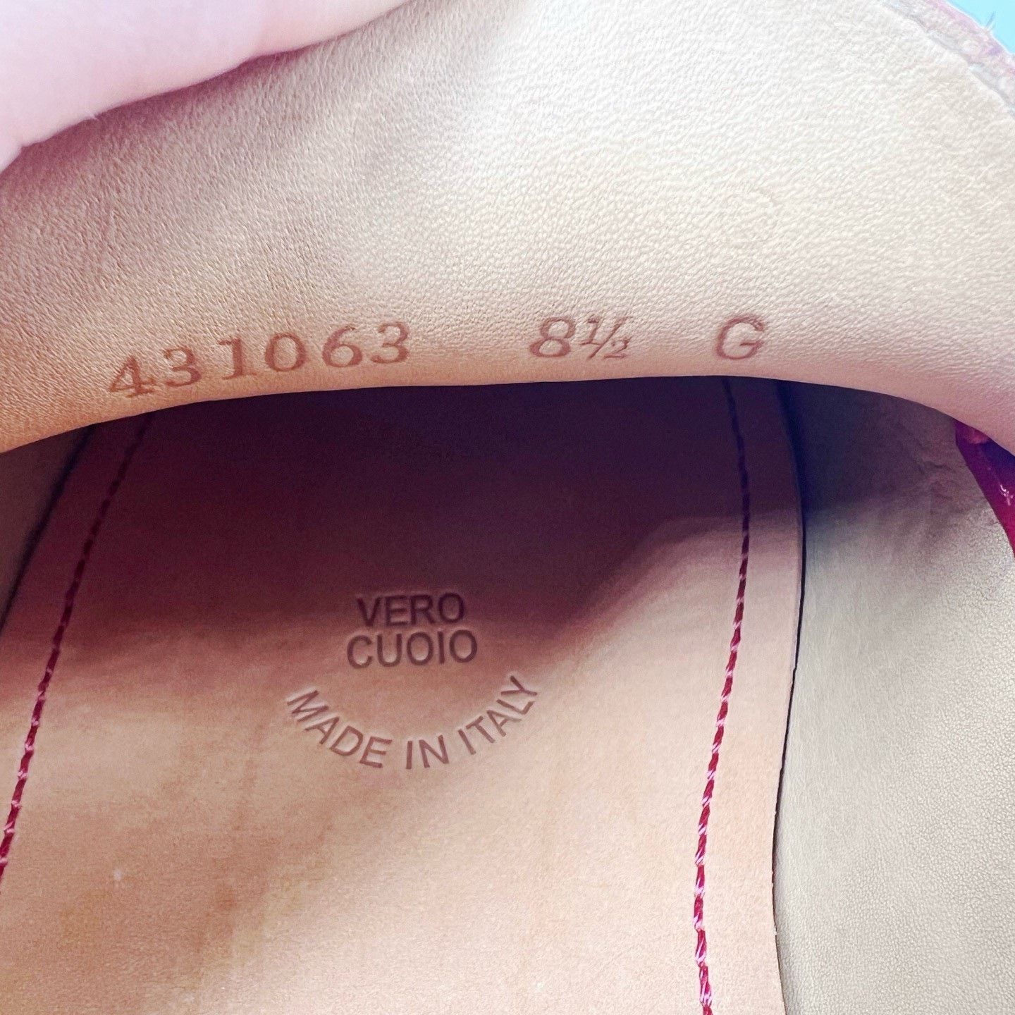 Gucci Gucci Red Double G Leather Flat Loafers Size US 9.5 / EU 42-43 - 4 Thumbnail