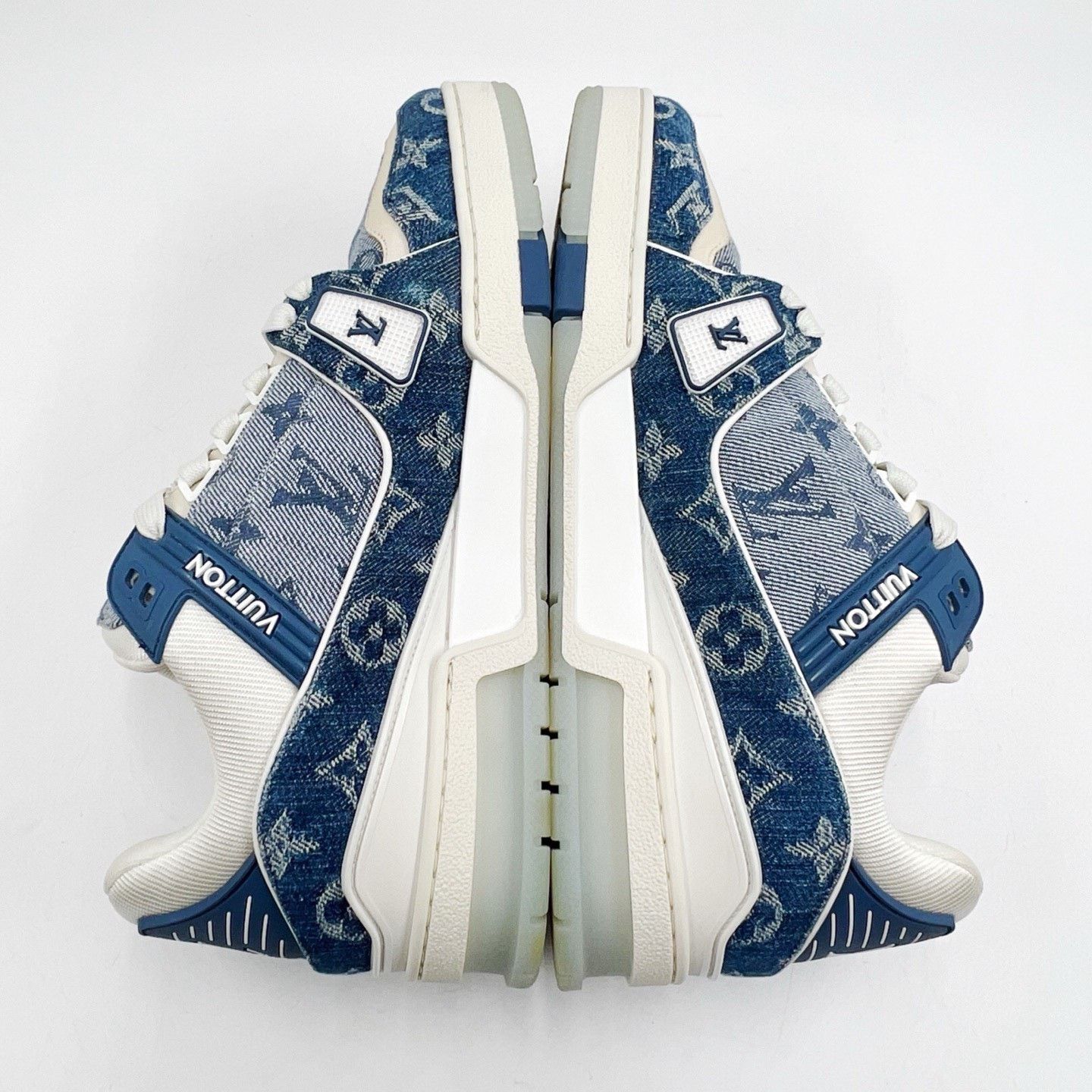 Louis Vuitton Louis Vuitton Blue White Trainer Low-Top Sneakers Size US 7.5 / EU 40-41 - 5 Thumbnail