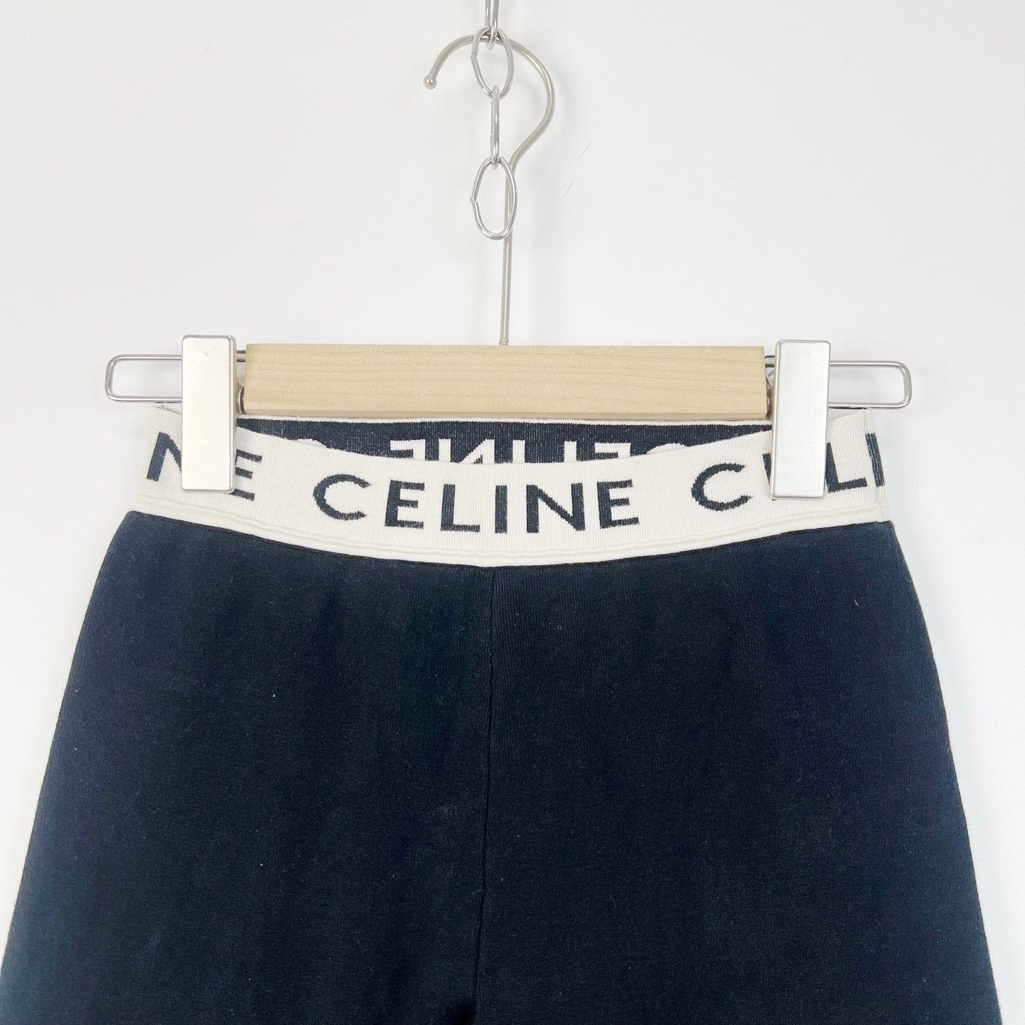 Celine Celine Black Logo Print Straight-Leg Leggings Size 25" / US 0 / IT 36 - 3 Thumbnail