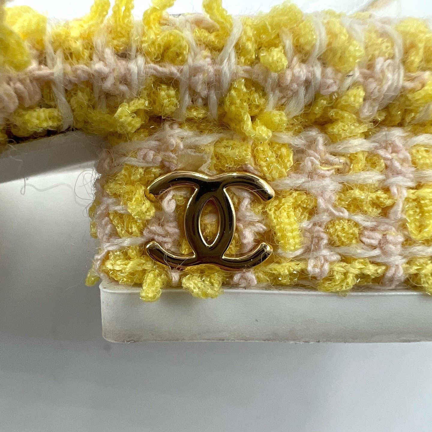 Chanel CHANEL Yellow Tweed Slingback Flat Shoes Size US 4 / IT 34 - 5 Thumbnail
