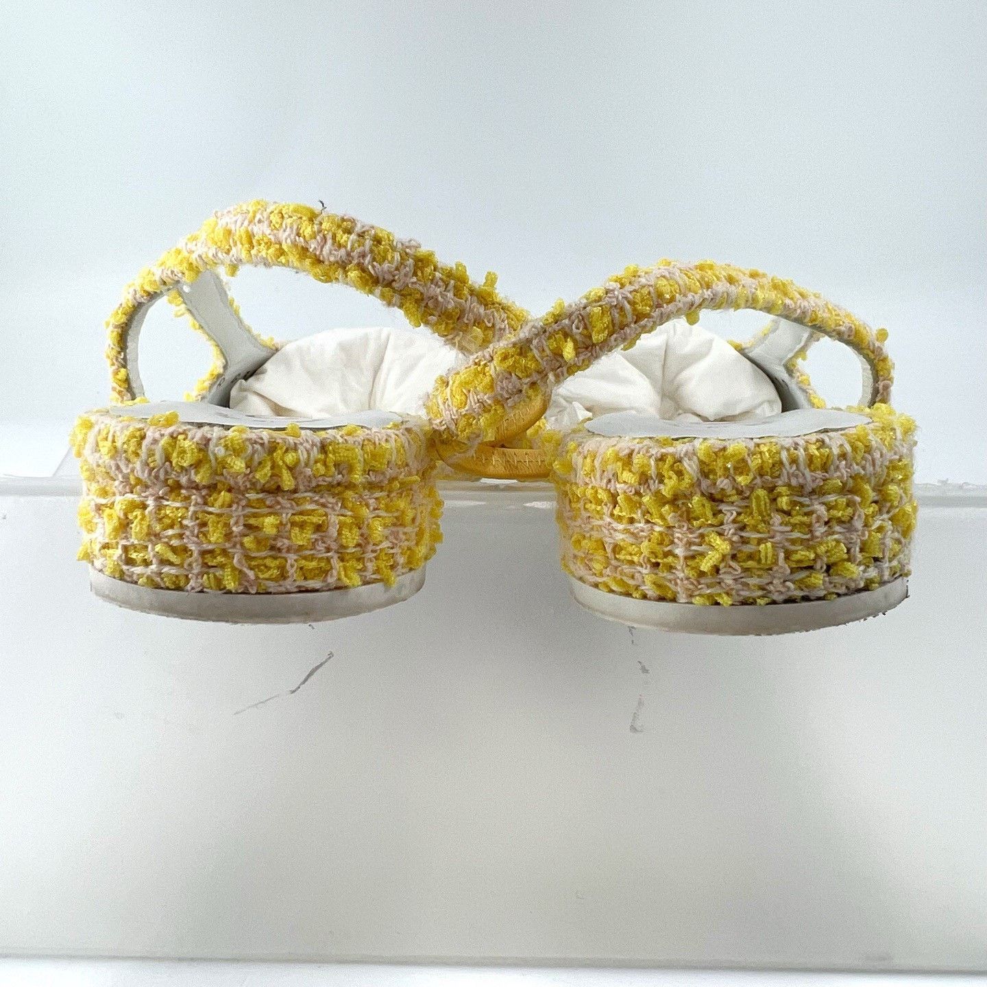 Chanel CHANEL Yellow Tweed Slingback Flat Shoes Size US 4 / IT 34 - 3 Thumbnail