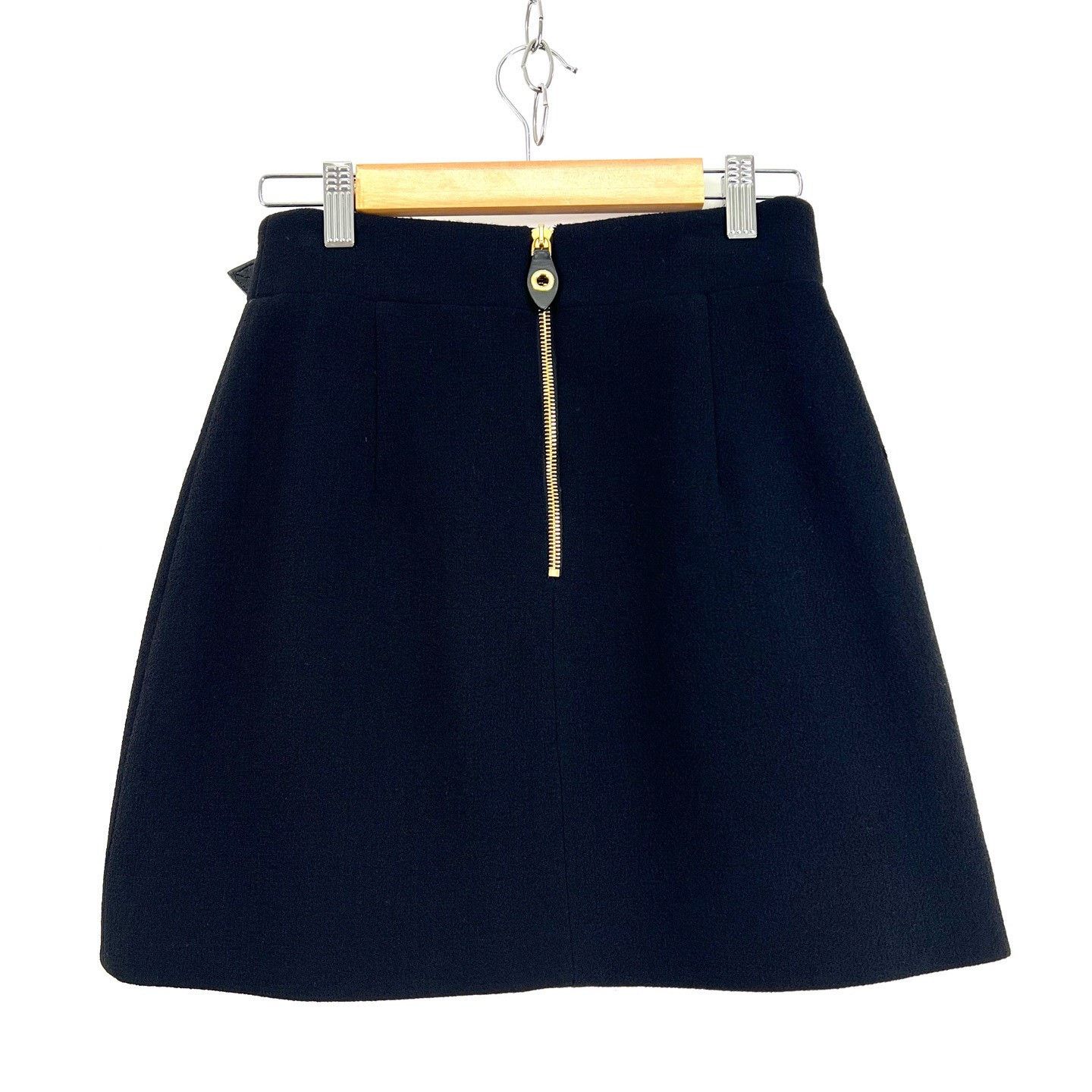 Louis Vuitton Louis Vuitton Black Wool A-line Skirt Size 34" / US 12 / IT 48 - 2 Thumbnail