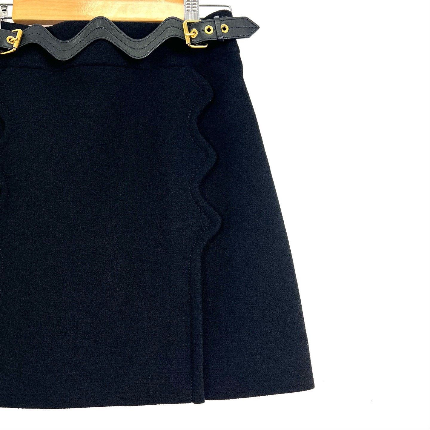 Louis Vuitton Louis Vuitton Black Wool A-line Skirt Size 34" / US 12 / IT 48 - 4 Thumbnail
