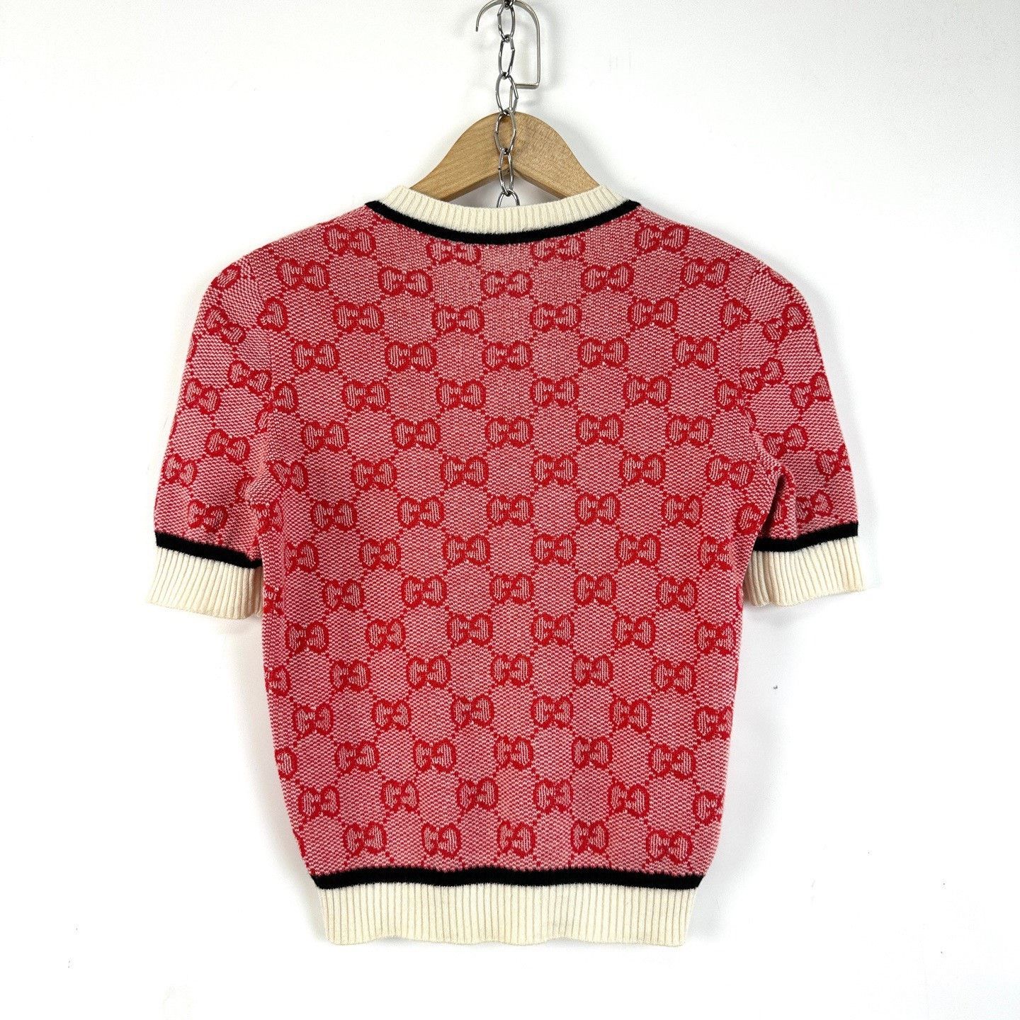 Gucci Gucci Red Double G Logo Knit Short Sleeve Size XS / US 0-2 / IT 36-38 - 2 Thumbnail