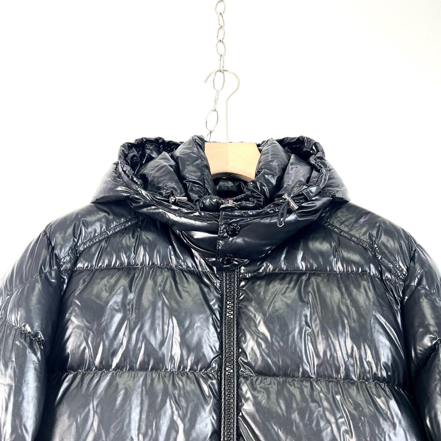 Moncler Moncler Black Shiny Hooded Down Jacket Size US L / EU 52-54 / 3 - 3 Thumbnail