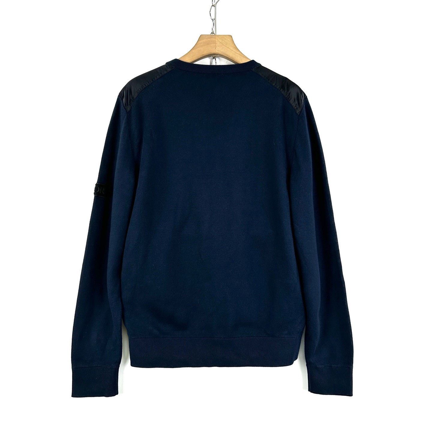 Dior Dior Navy Spliced Wool Knit Crewneck Sweater Size US M / EU 48-50 / 2 - 2 Thumbnail