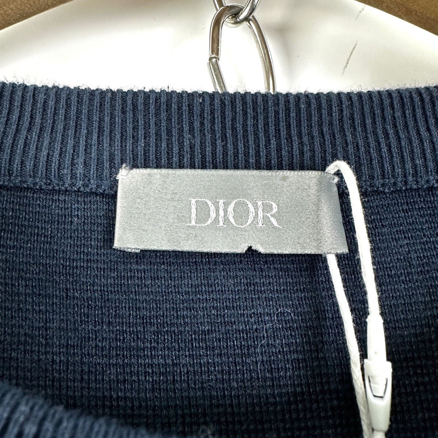 Dior Dior Navy Spliced Wool Knit Crewneck Sweater Size US M / EU 48-50 / 2 - 4 Thumbnail