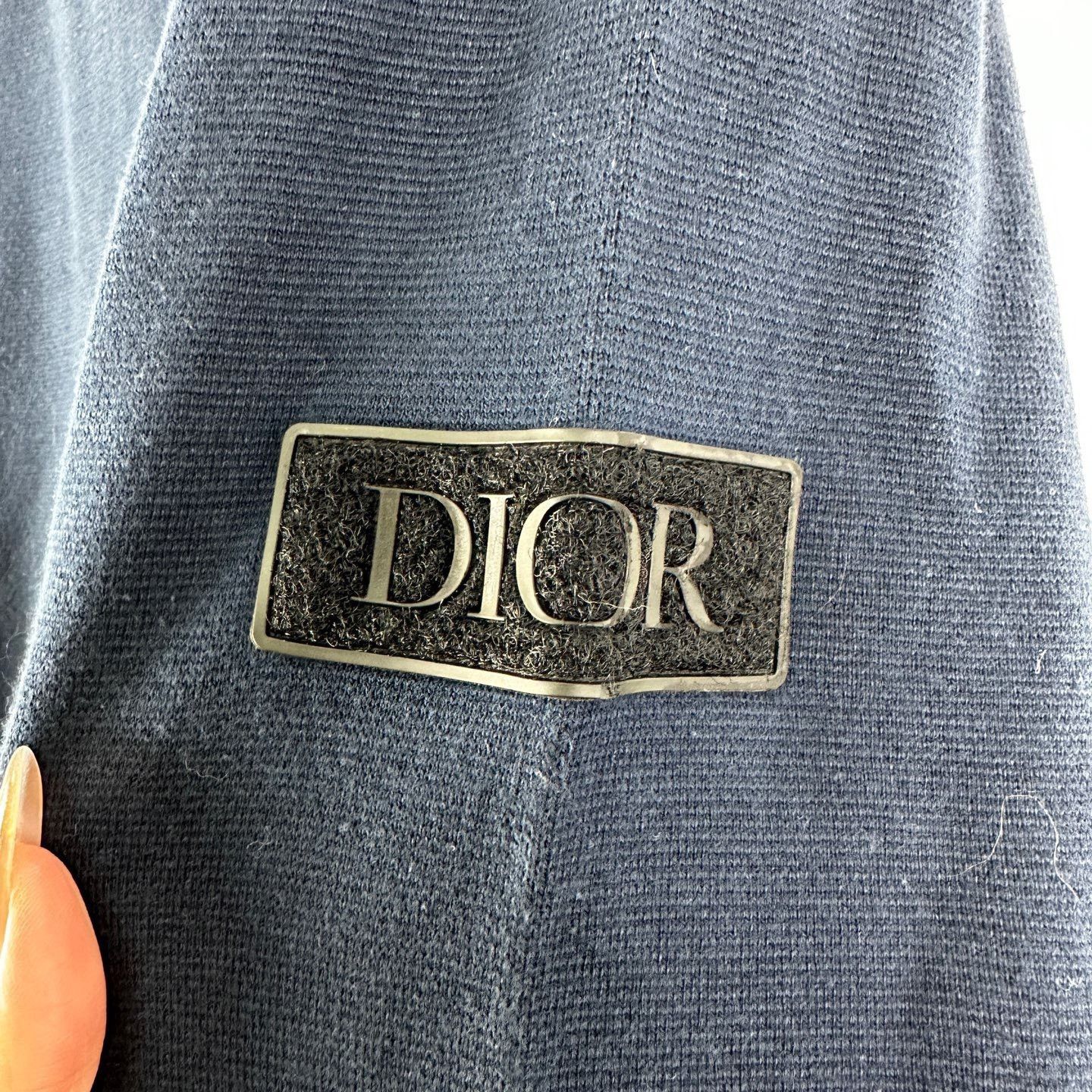 Dior Dior Navy Spliced Wool Knit Crewneck Sweater Size US M / EU 48-50 / 2 - 5 Thumbnail