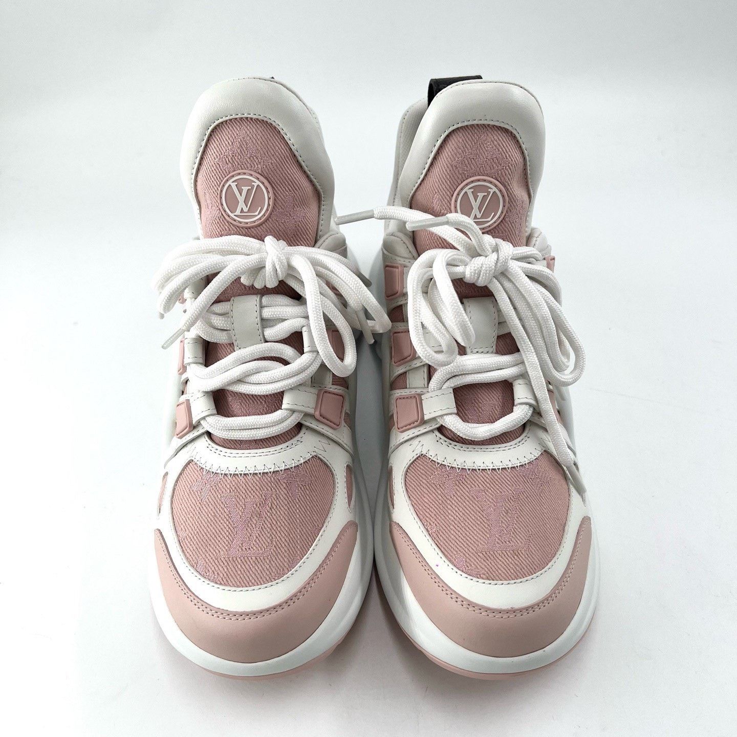 Louis Vuitton Louis Vuitton Pink White Colorblock Dad Shoes Size US 5 / IT 35 - 2 Thumbnail