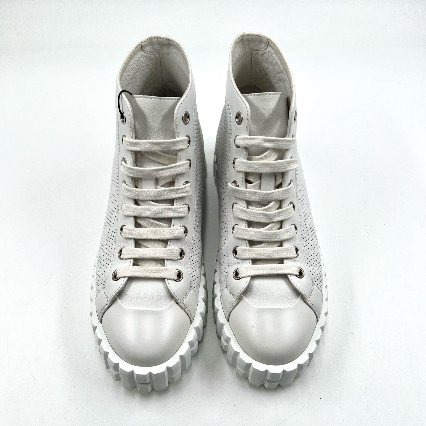 Hermes Hermes White Leather High-Top Thick Sole Shoes Size US 6 / IT 36 - 2 Thumbnail