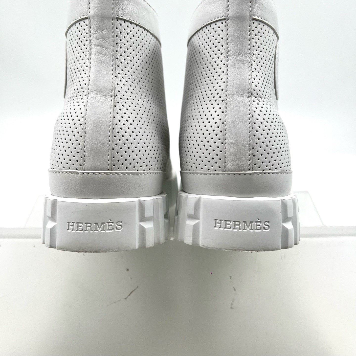 Hermes Hermes White Leather High-Top Thick Sole Shoes Size US 6 / IT 36 - 6 Thumbnail