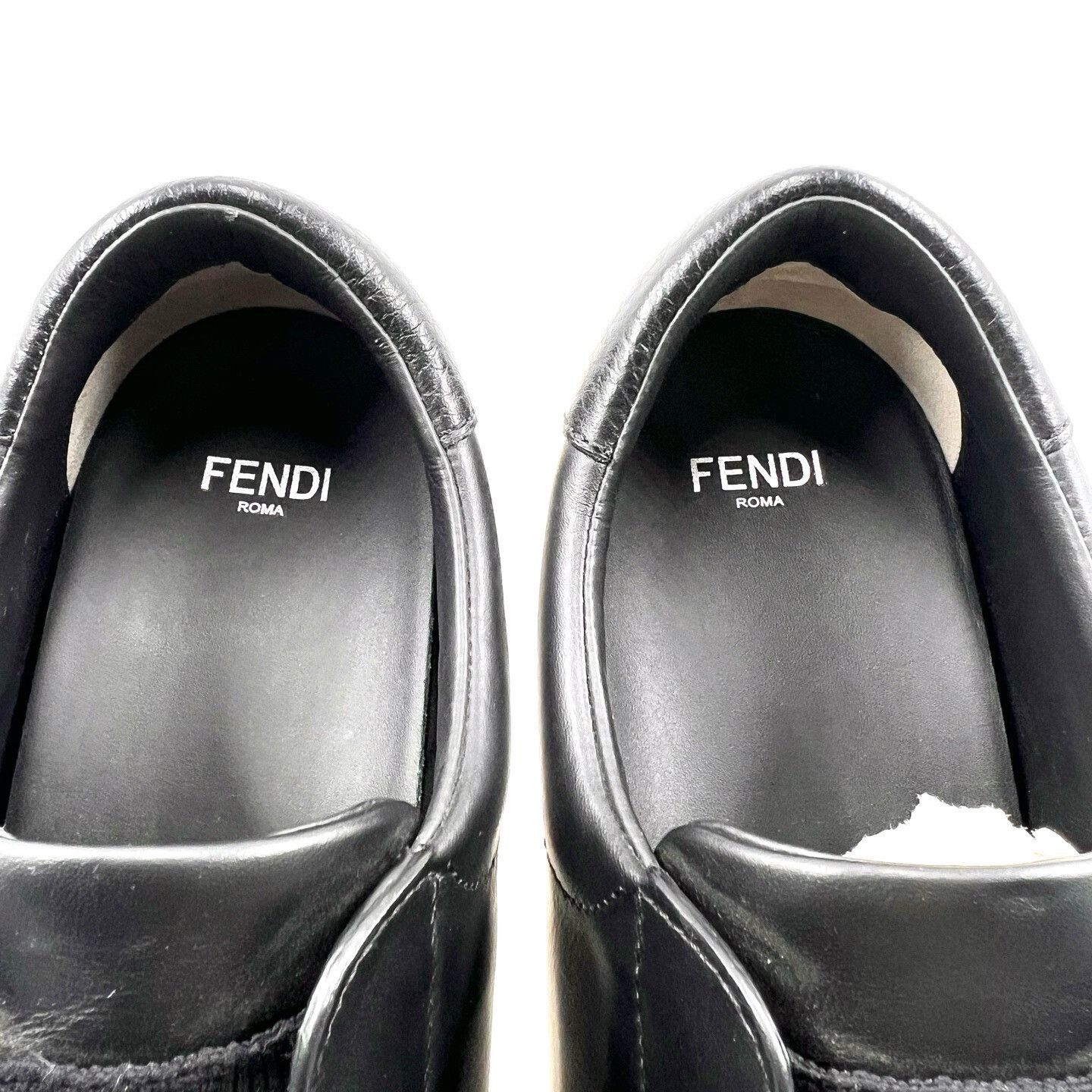 Fendi Fendi Black Leather Slip-On Low-Top Shoes Size US 6.5 / IT 36.5 - 3 Thumbnail