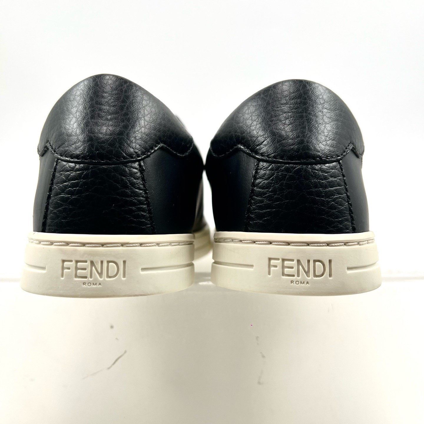 Fendi Fendi Black Leather Slip-On Low-Top Shoes Size US 6.5 / IT 36.5 - 5 Thumbnail