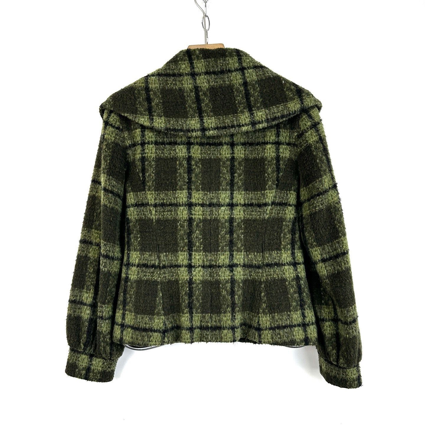 Max Mara MaxMara Green Plaid Wool Short Coat Size S / US 4 / IT 40 - 2 Thumbnail