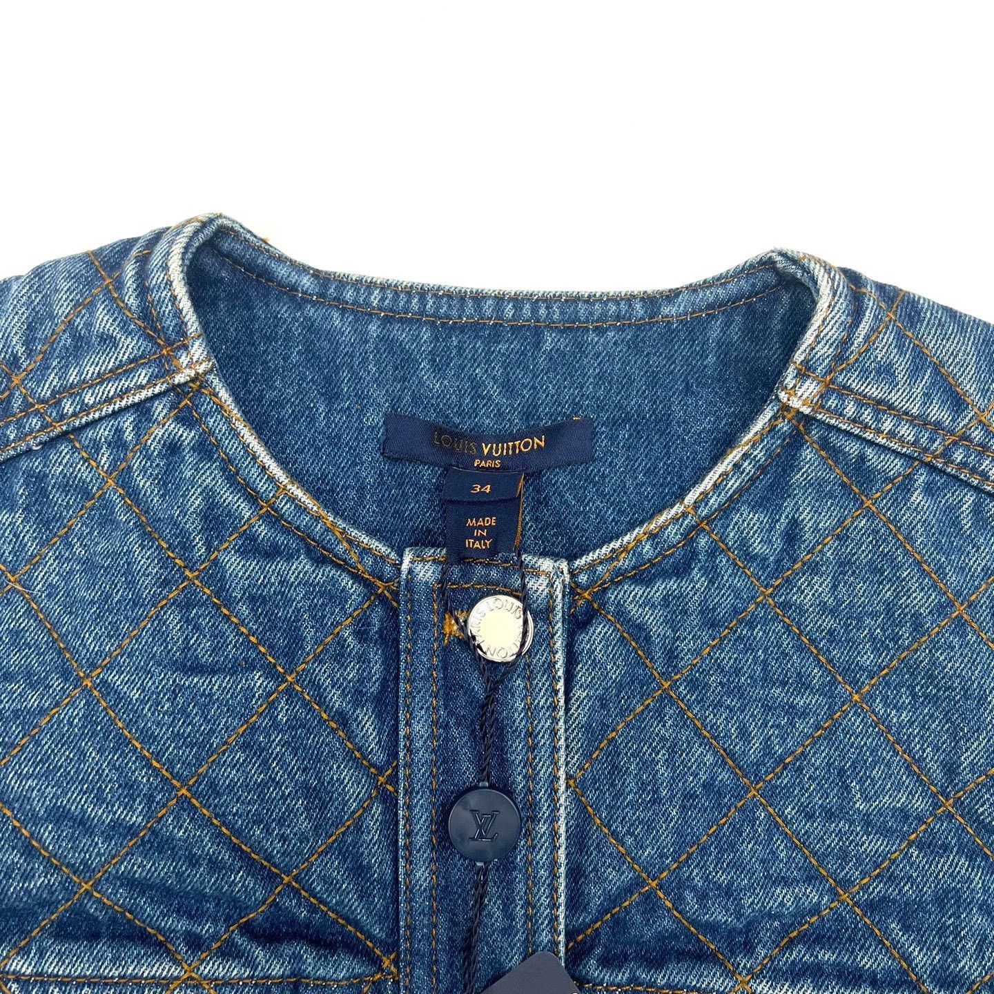 Louis Vuitton Louis Vuitton Blue Sleeveless Denim Dress Size XXS / US 00 / IT 34 - 3 Thumbnail