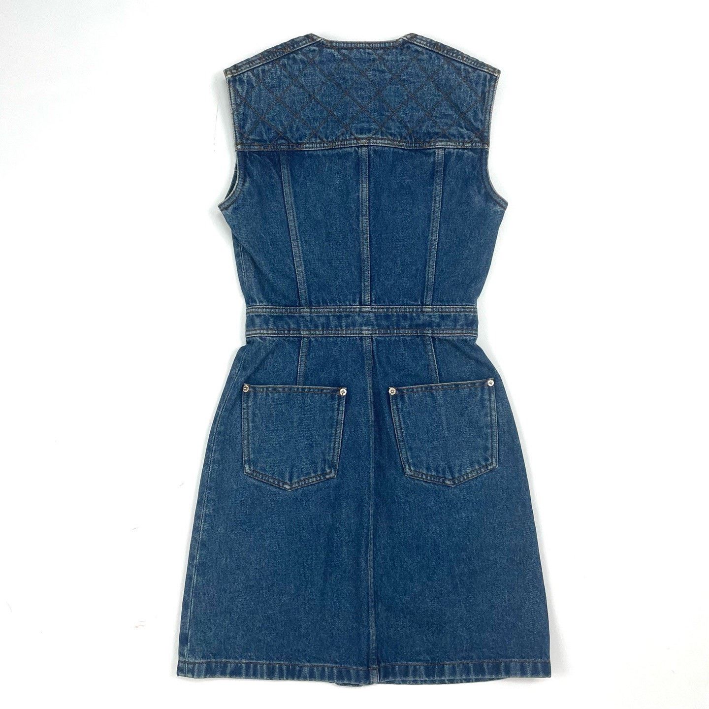 Louis Vuitton Louis Vuitton Blue Sleeveless Denim Dress Size XXS / US 00 / IT 34 - 2 Thumbnail