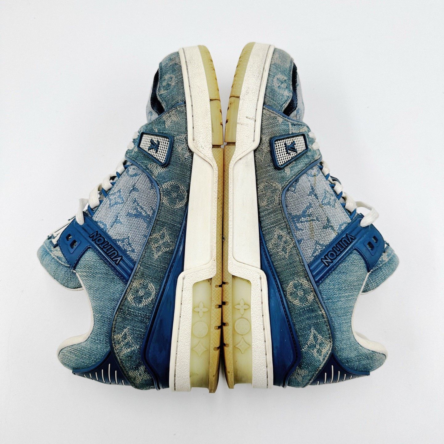 Louis Vuitton Louis Vuitton Trainer Blue Denim Monogram Sneakers Size US 7 / EU 40 - 7 Thumbnail
