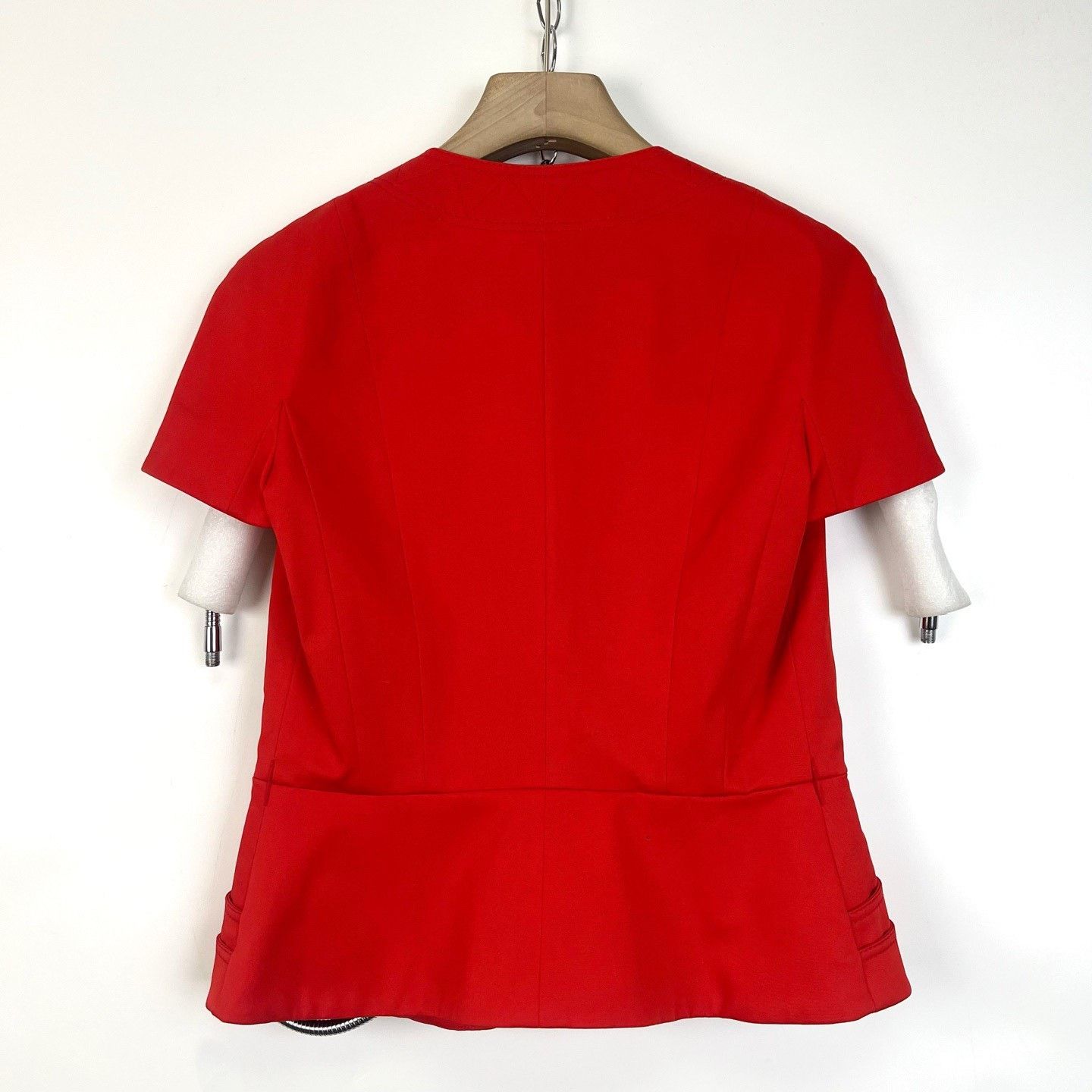 Dior Dior Classic Red Pocket Waist Short-Sleeve Blazer Size S / US 4 / IT 40 - 2 Thumbnail