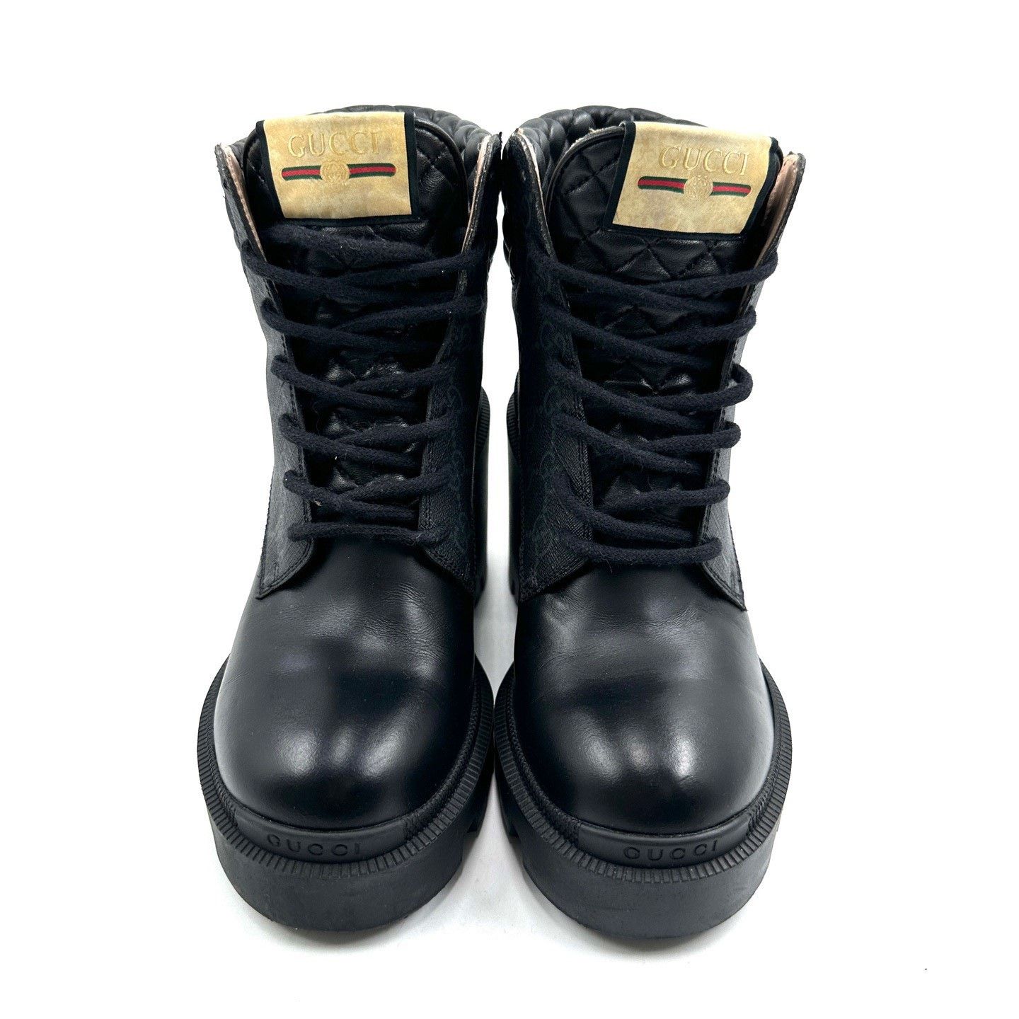 Gucci Gucci Black Monogram Platform Ankle Boots Size US 6 / IT 36 - 2 Thumbnail