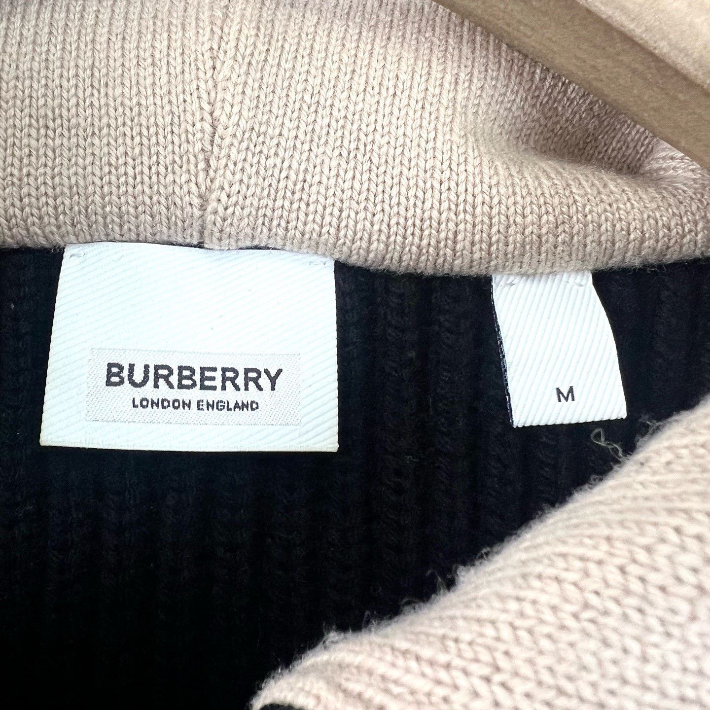 Burberry Burberry Black Stripe Ribbed Knit Hoodie Size US M / EU 48-50 / 2 - 4 Thumbnail