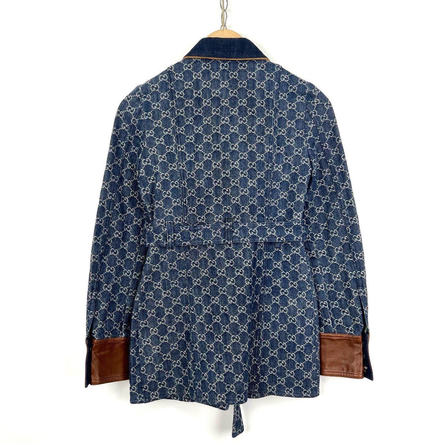 Gucci Gucci Logo Print Leather Patch Denim Jacket Size XXS / US 00 / IT 34 - 2 Thumbnail