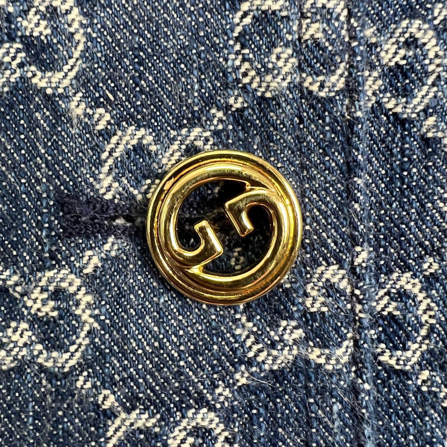 Gucci Gucci Logo Print Leather Patch Denim Jacket Size XXS / US 00 / IT 34 - 6 Thumbnail