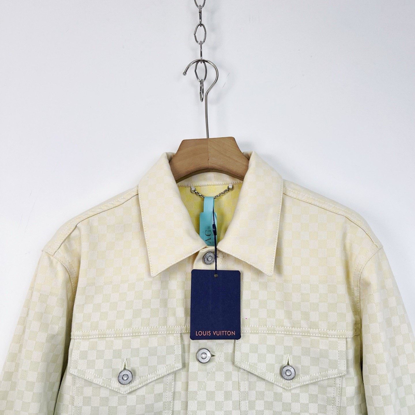Louis Vuitton Louis Vuitton SS25 Green Gradient Check Denim Jacket Size US M / EU 48-50 / 2 - 3 Thumbnail