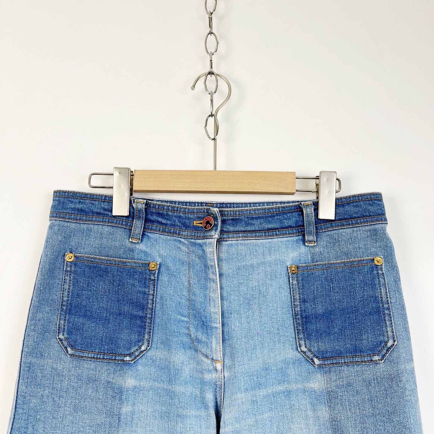Louis Vuitton Louis Vuitton Blue Colorblock Pocket Cropped Jeans Size US 28 / EU 44 - 3 Thumbnail