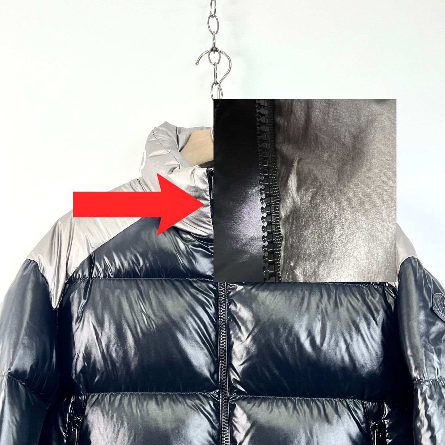 Moncler Moncler Black Silver Logo Down Jacket Size US M / EU 48-50 / 2 - 8 Thumbnail