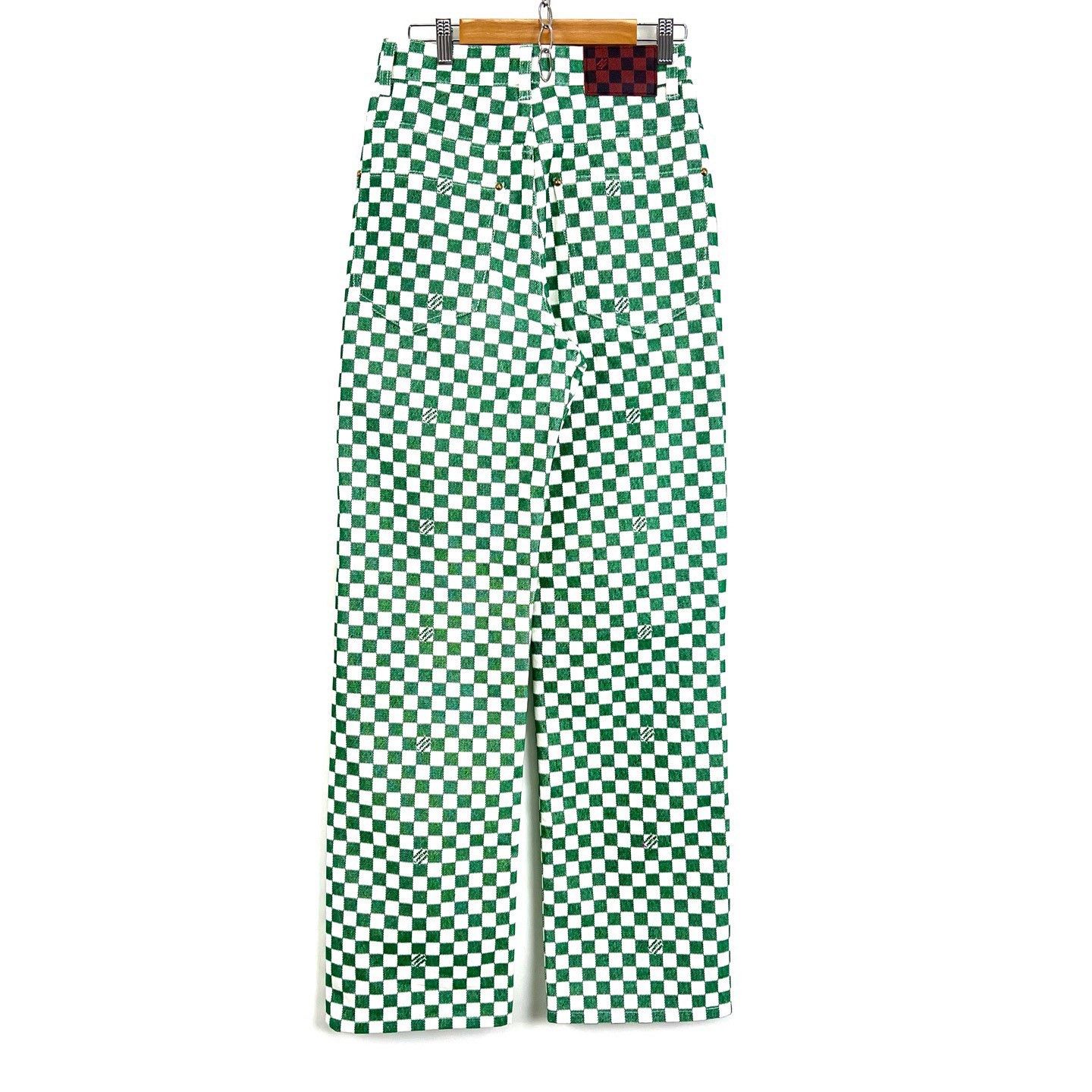 Louis Vuitton Louis Vuitton x Pharrell Green Check Straight Jeans Size 28" / US 6 / IT 42 - 2 Thumbnail