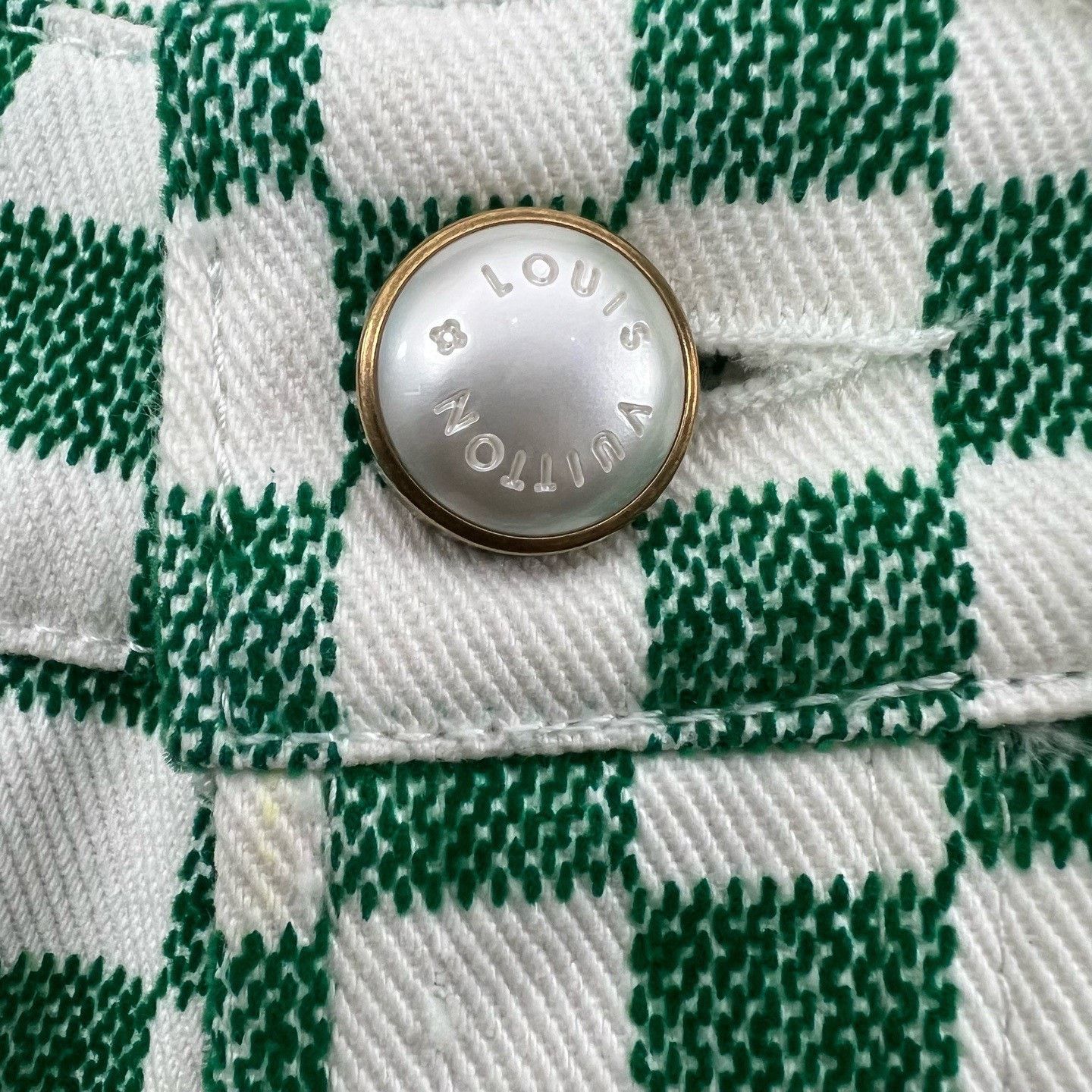 Louis Vuitton Louis Vuitton x Pharrell Green Check Straight Jeans Size 28" / US 6 / IT 42 - 5 Thumbnail