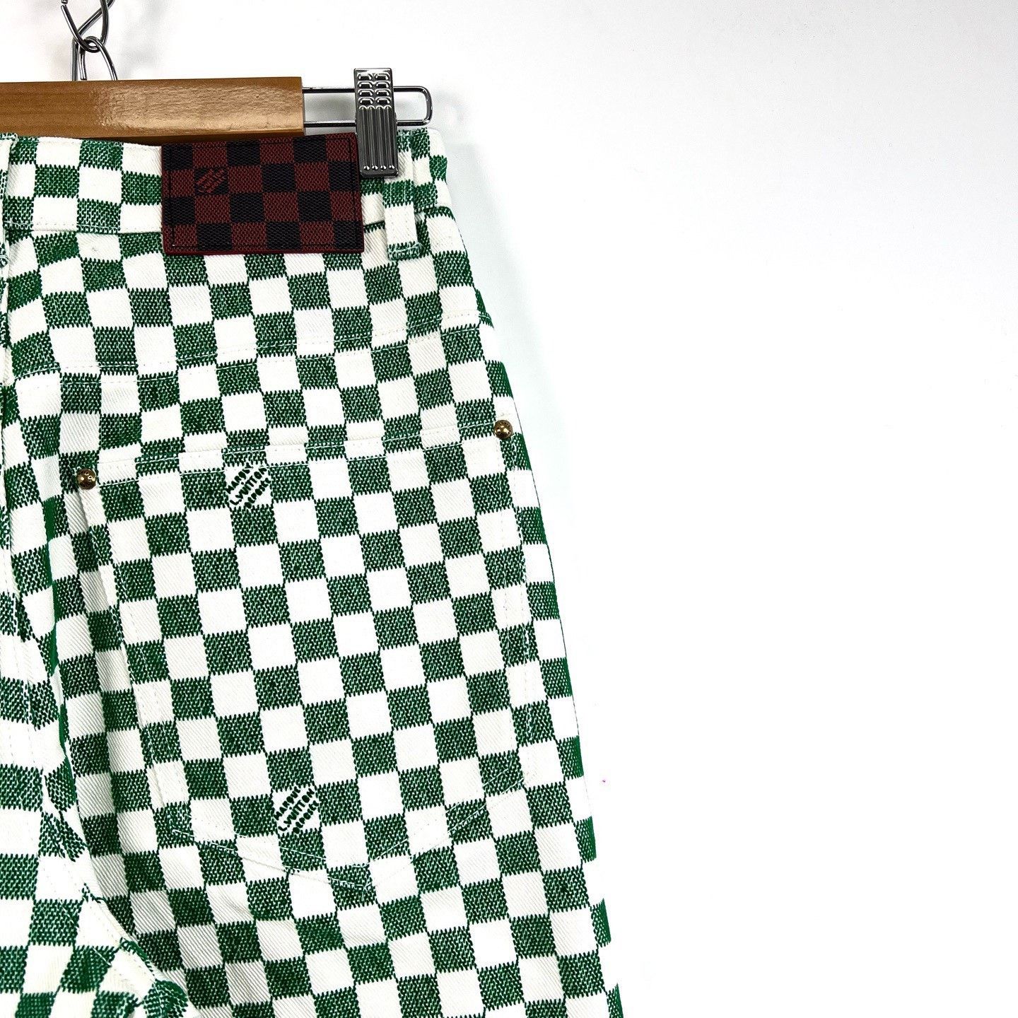 Louis Vuitton Louis Vuitton x Pharrell Green Check Straight Jeans Size 28" / US 6 / IT 42 - 4 Thumbnail