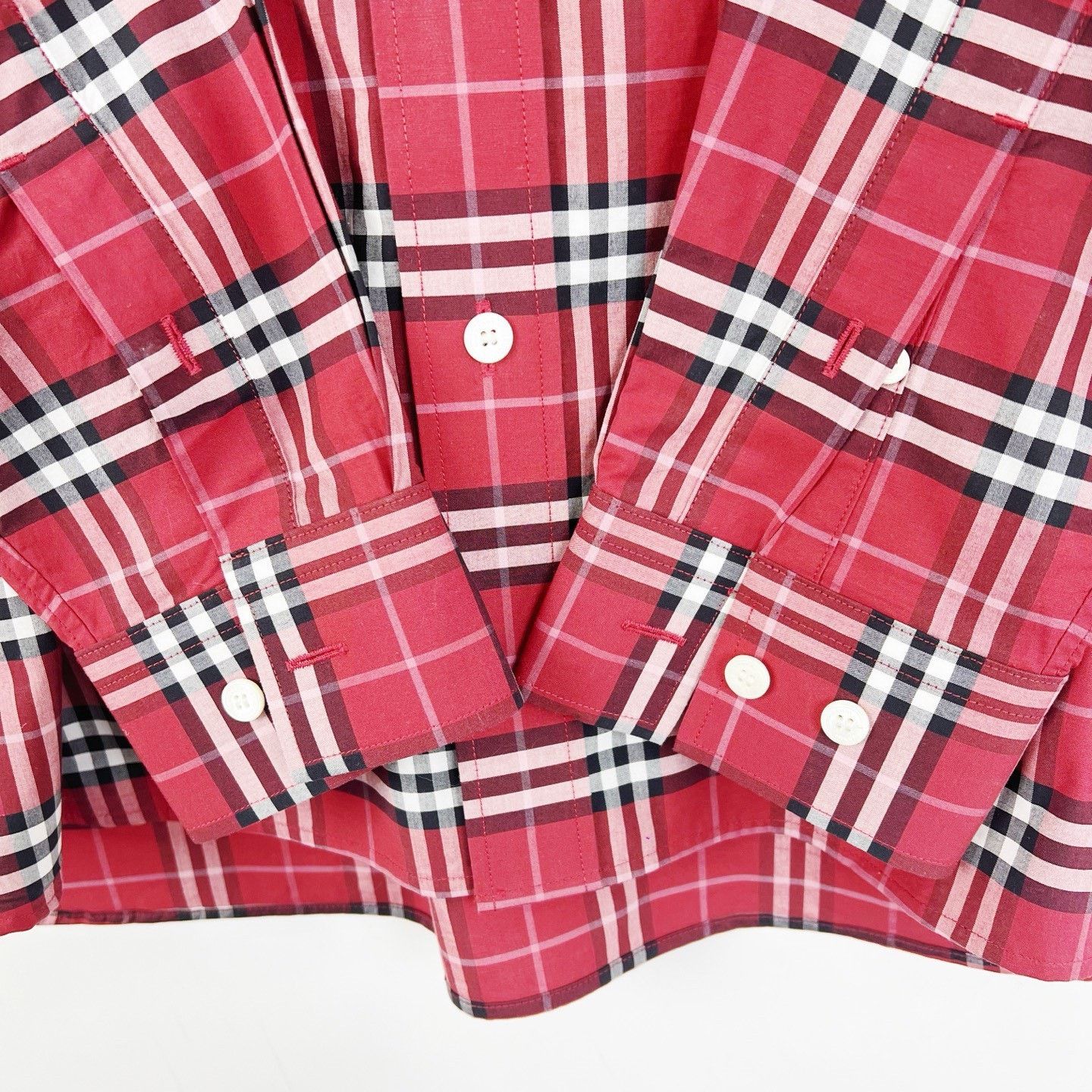 Burberry Burberry Red Check Long-Sleeve Shirt Size US M / EU 48-50 / 2 - 6 Thumbnail