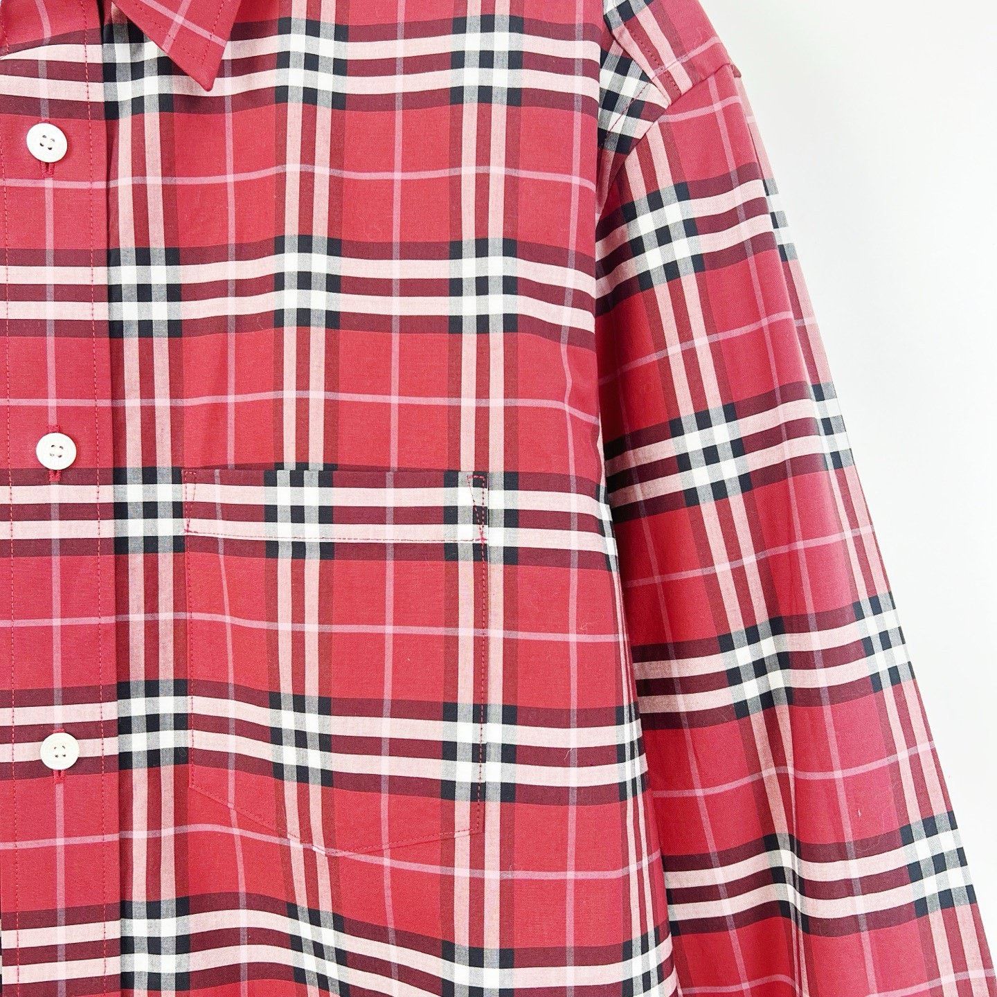 Burberry Burberry Red Check Long-Sleeve Shirt Size US M / EU 48-50 / 2 - 4 Thumbnail