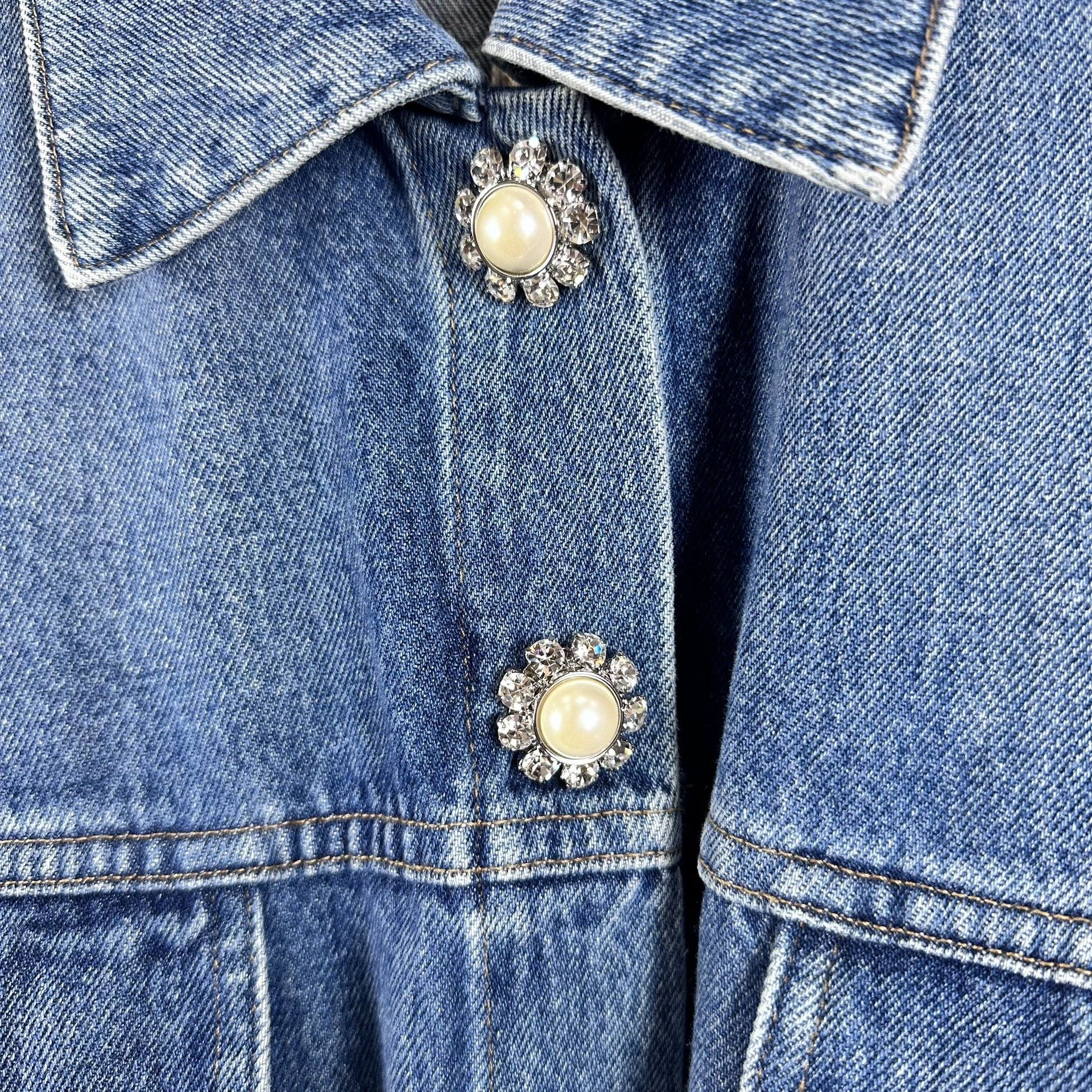 Miu Miu Miu Miu Pearl Button Denim Jacket Size XS / US 0-2 / IT 36-38 - 6 Thumbnail