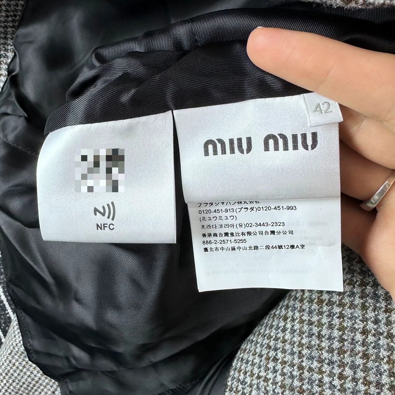 Miu Miu MIU MIU Houndstooth Wool Blazer Size M / US 6-8 / IT 42-44 - 5 Thumbnail