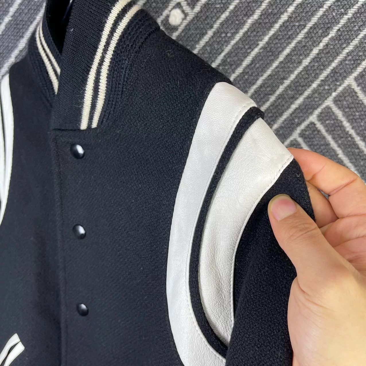 Saint Laurent Paris Saint Laurent Black White Baseball Jacket Size US XXS / EU 40 - 9 Thumbnail