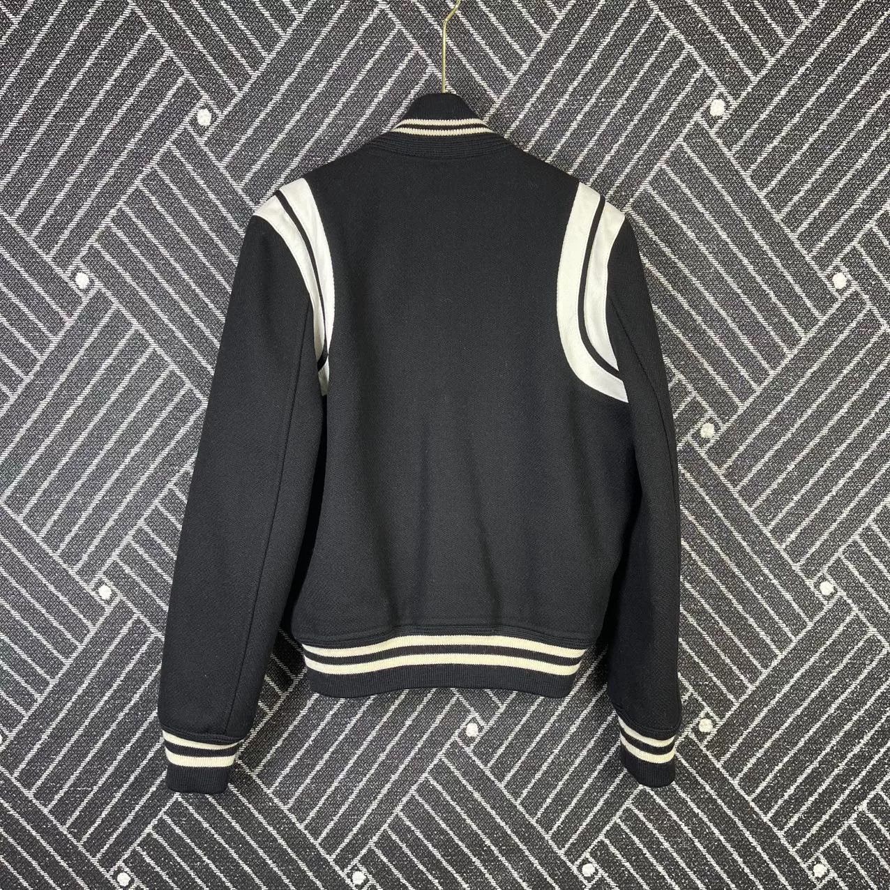 Saint Laurent Paris Saint Laurent Black White Baseball Jacket Size US XXS / EU 40 - 2 Thumbnail