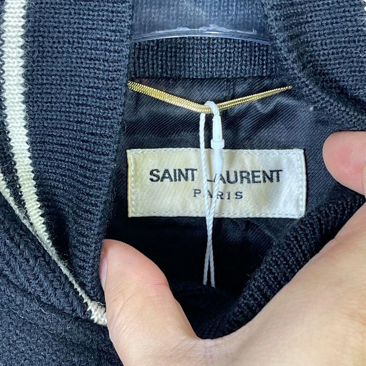 Saint Laurent Paris Saint Laurent Black White Baseball Jacket Size US XXS / EU 40 - 3 Thumbnail