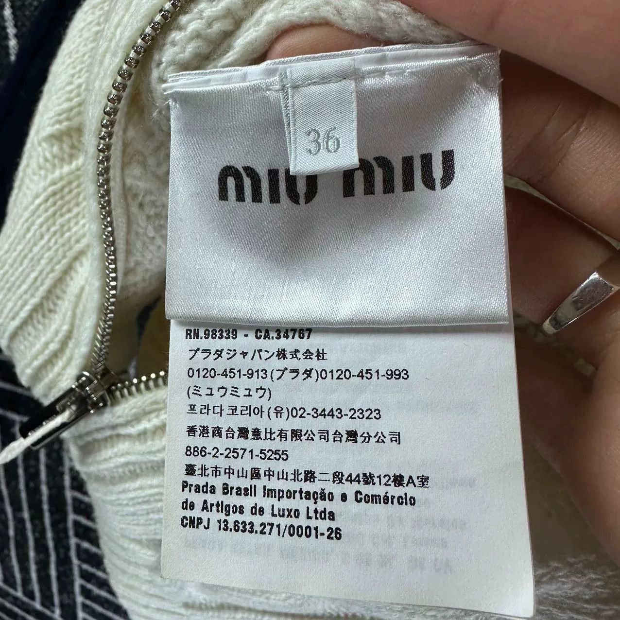 Miu Miu Miu Miu Navy White Cardigan Size 36 Size XS / US 0-2 / IT 36-38 - 6 Thumbnail