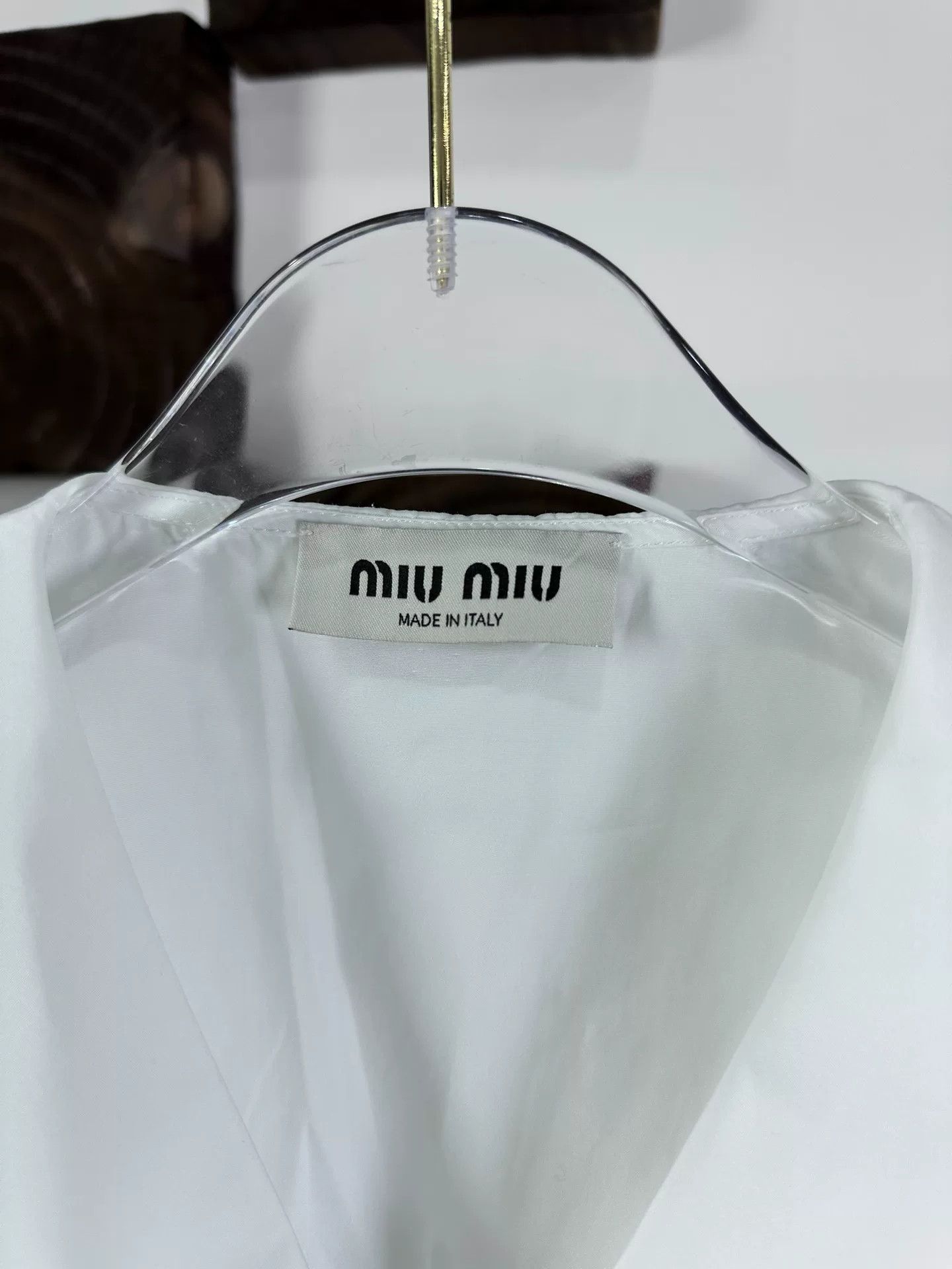 Miu Miu MIU MIU SS24 Logo Short Sleeve Blouse Size S / US 4 / IT 40 - 5 Thumbnail