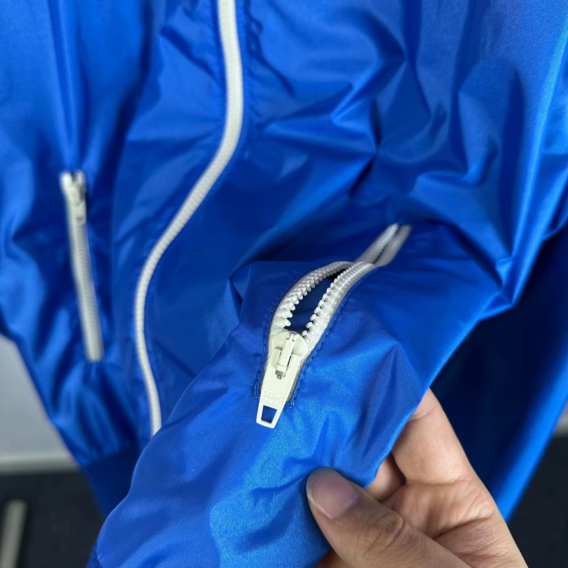 Celine Celine Colorblock Lightweight Nylon Hooded Jacket Size XXL / US 16-18 / IT 52-54 - 7 Thumbnail
