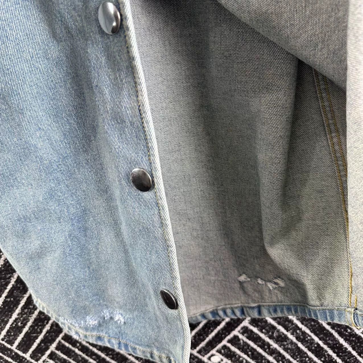 Prada Prada Light Blue Distressed Denim Shirt Size XS / US 0-2 / IT 36-38 - 8 Thumbnail