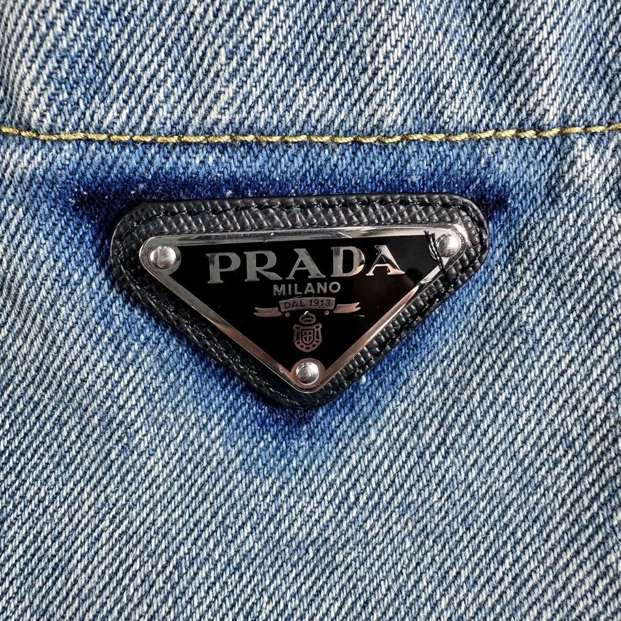 Prada Prada Light Blue Distressed Denim Shirt Size XS / US 0-2 / IT 36-38 - 5 Thumbnail
