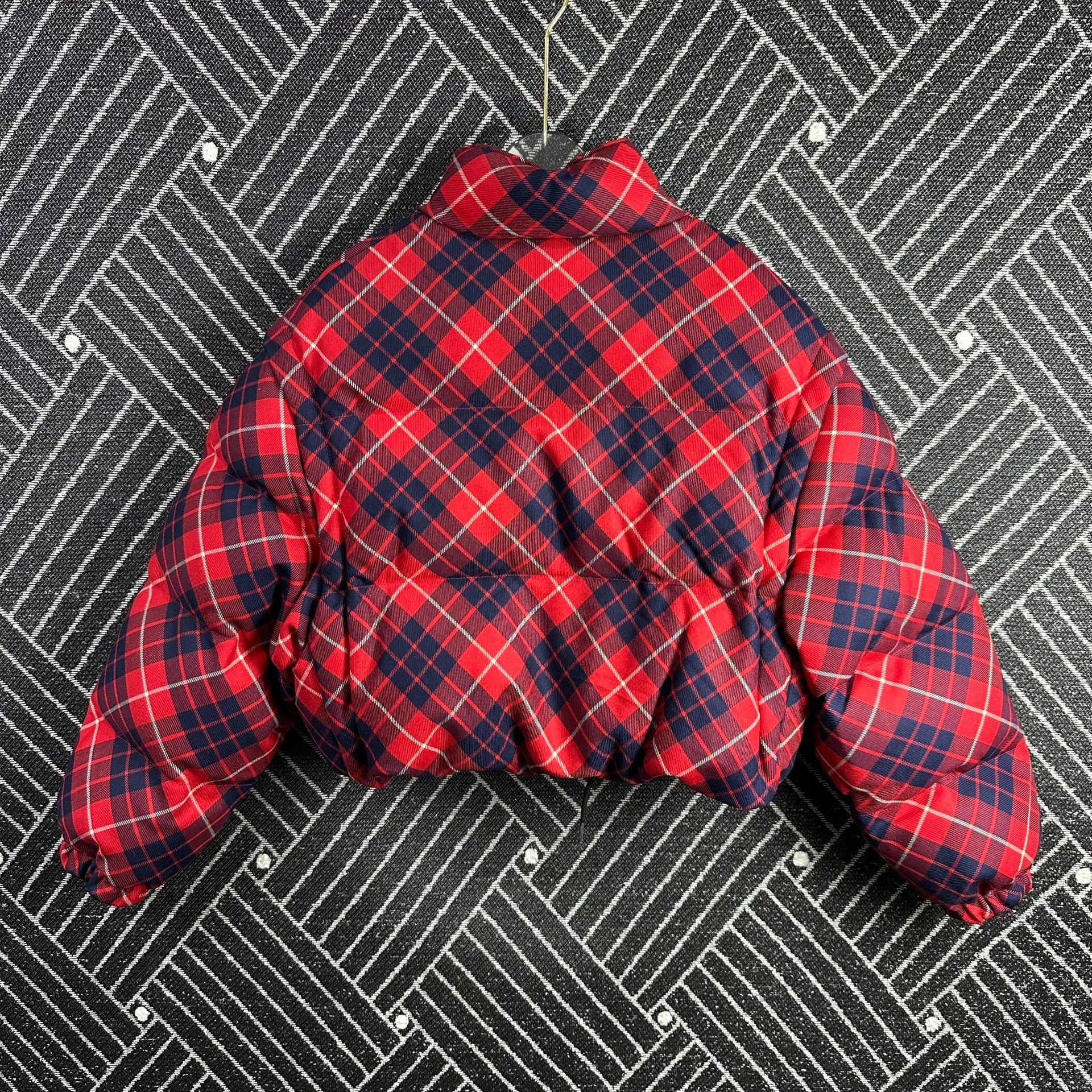Prada Prada Red Blue Plaid Short Down Jacket Size S / US 4 / IT 40 - 2 Thumbnail
