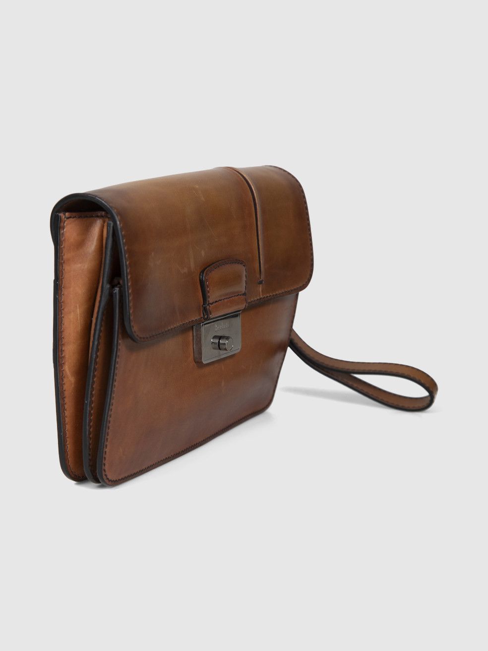 Berluti Brown Leather Briefcase Clutch Size ONE SIZE - 3 Thumbnail