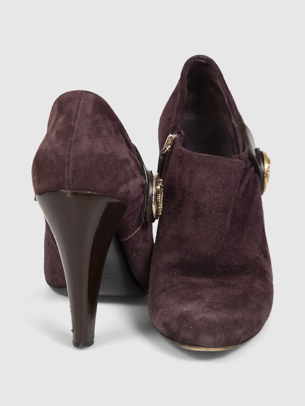 Gucci Purple Suede Heeled Ankle Boots Size US 7 / IT 37 - 4 Thumbnail