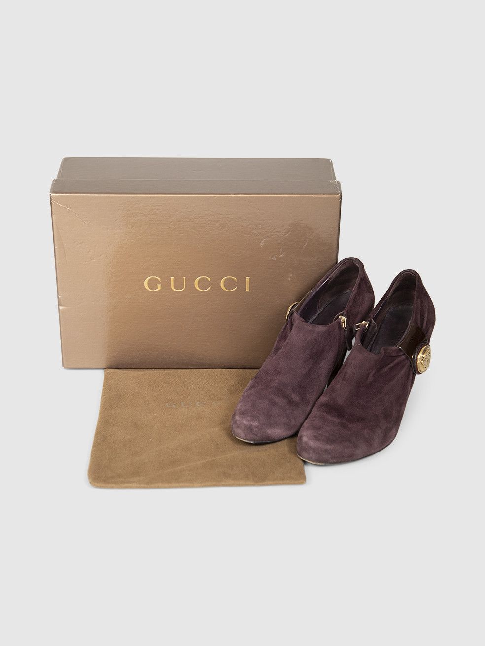 Gucci Purple Suede Heeled Ankle Boots Size US 7 / IT 37 - 3 Thumbnail