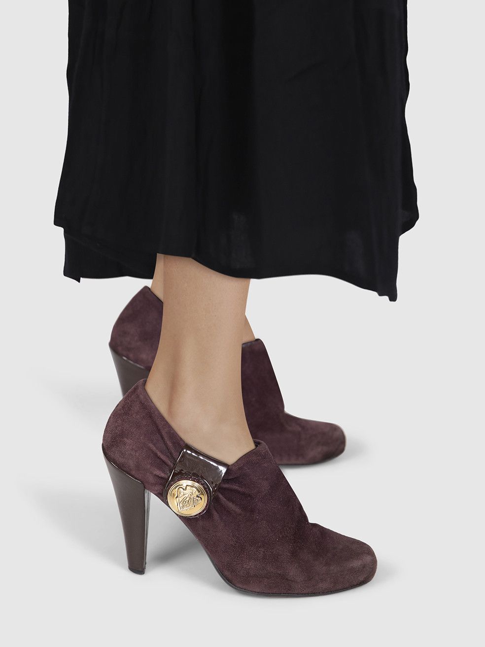 Gucci Purple Suede Heeled Ankle Boots Size US 7 / IT 37 - 2 Thumbnail